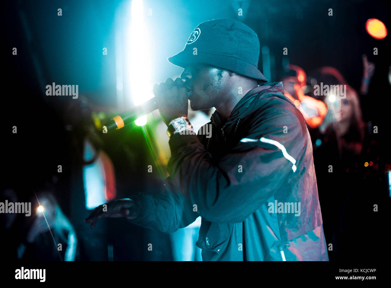 Il rapper e lirista britannico Sneakbo esegue un concerto dal vivo a Pumpehuset a Copenhagen. Danimarca, 04/03 2017. Foto Stock