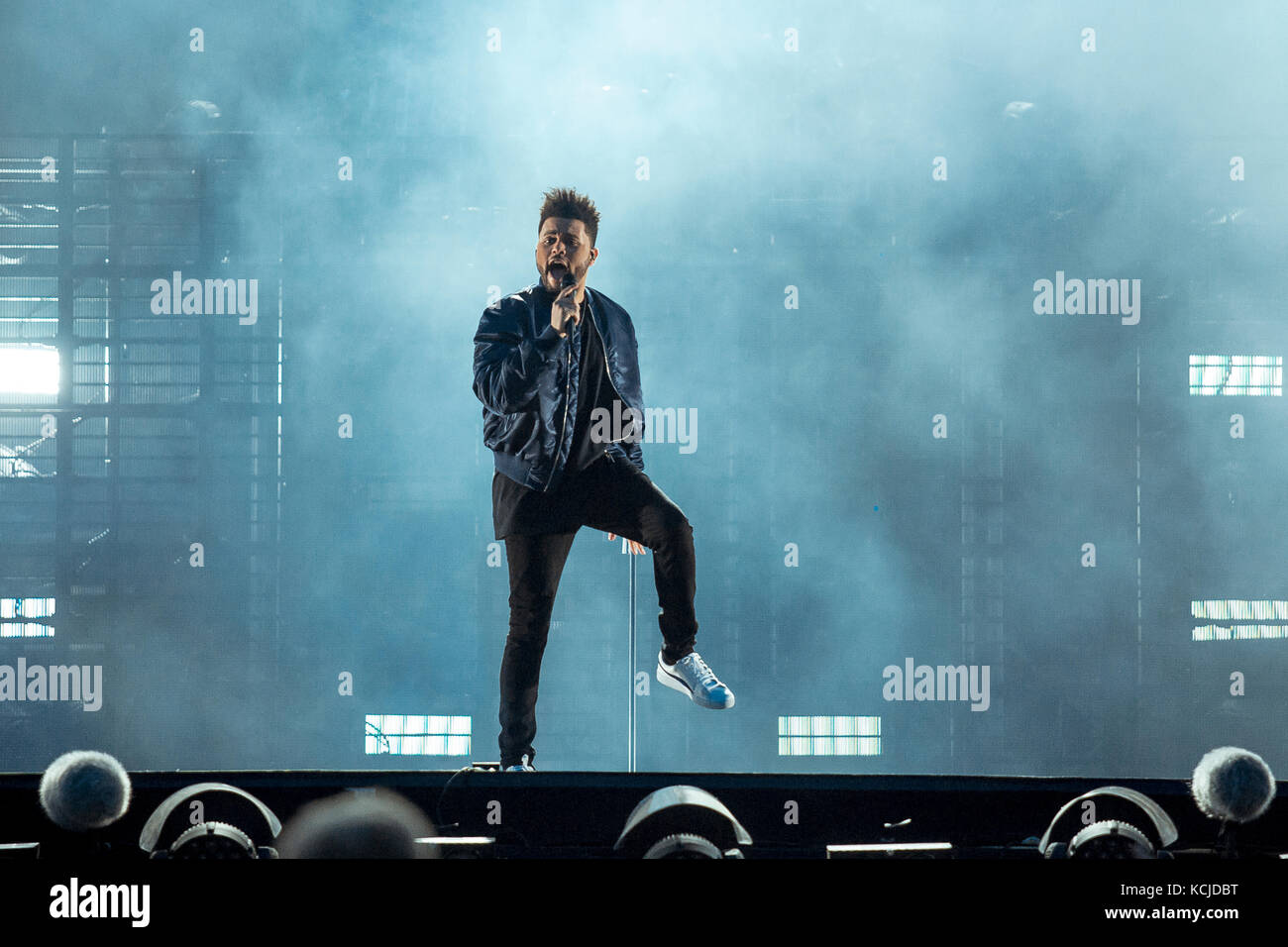 Danimarca, Roskilde – 28 giugno 2017. Il cantante, cantautore e artista discografico canadese Weeknd esegue un concerto dal vivo durante il festival musicale danese Roskilde Festival 2017. Foto Stock