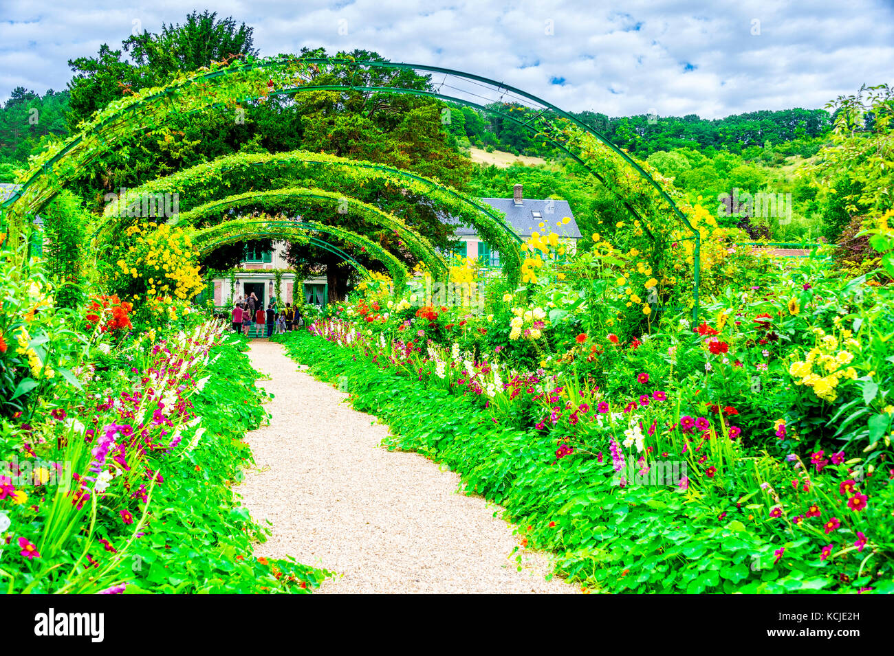 Arcate centrali in Monet il giardino a Giverny, Francia Foto Stock