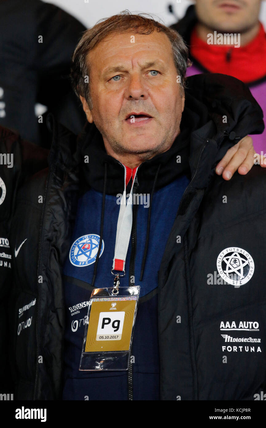 JAN KOZAK SLOVACCHIA MANAGER HAMPDEN PARK GLASGOW Scozia 05 Ottobre 2017 Foto Stock