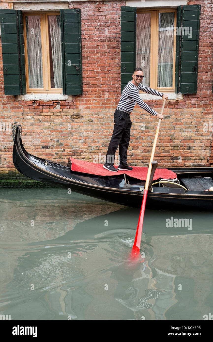 Gondoliere, Venezia, Italia Foto Stock