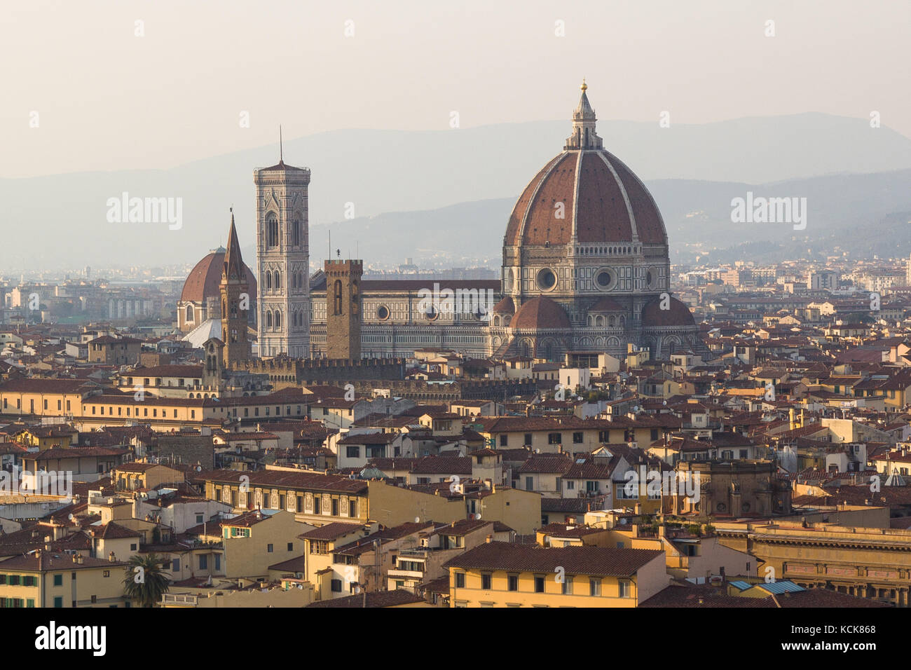 Firenze Duomo visto dalla collina Michelangelo Foto Stock