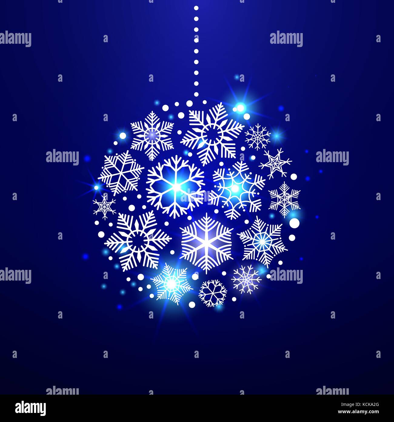 Natale decorativo di fiocchi di neve Illustrazione Vettoriale