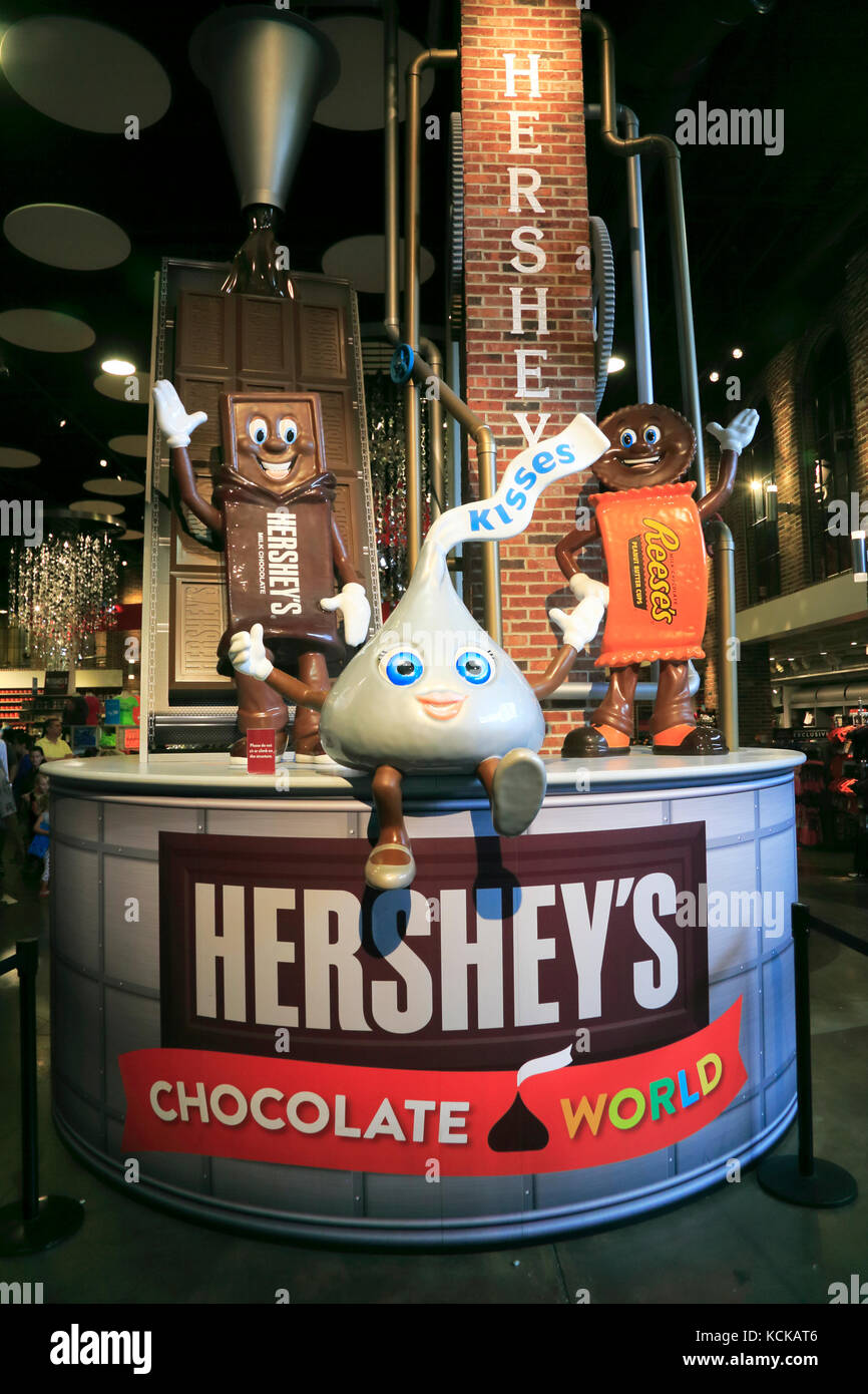 Hershey's Chocolates caratteri di Hershey's Chocolate World.Hershey.Derry Township.Pennsylvania.USA Foto Stock