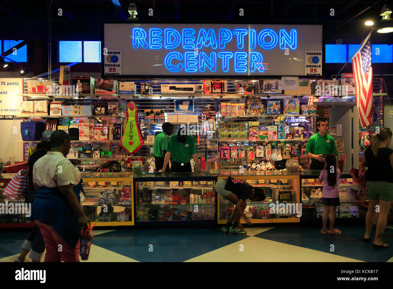 Centro di redenzione nel gioco arcade di Hershey Park.Derry Township.Pennsylvania.USA Foto Stock