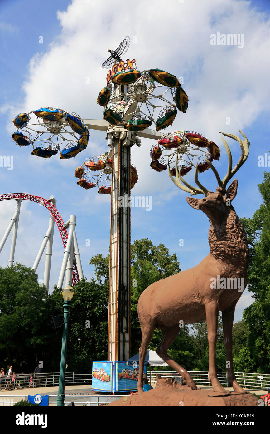 Il famoso Elk / Deer statua a Hershey Park.Derry Township.Pennsylvania.USA Foto Stock