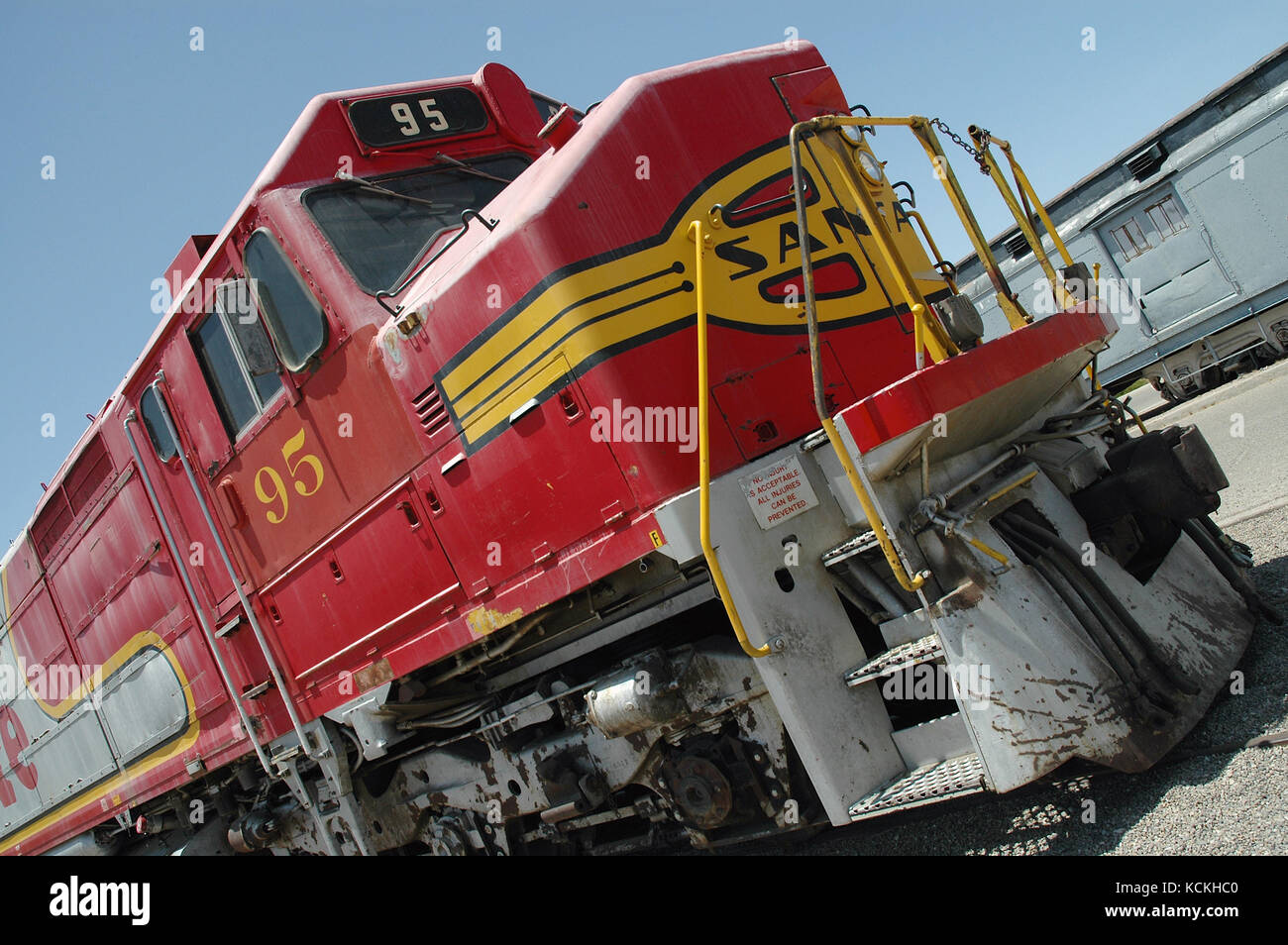 Sante fe locomotore in mostra presso la Western american Railroad Museum, barstow, california, Stati Uniti d'America Foto Stock