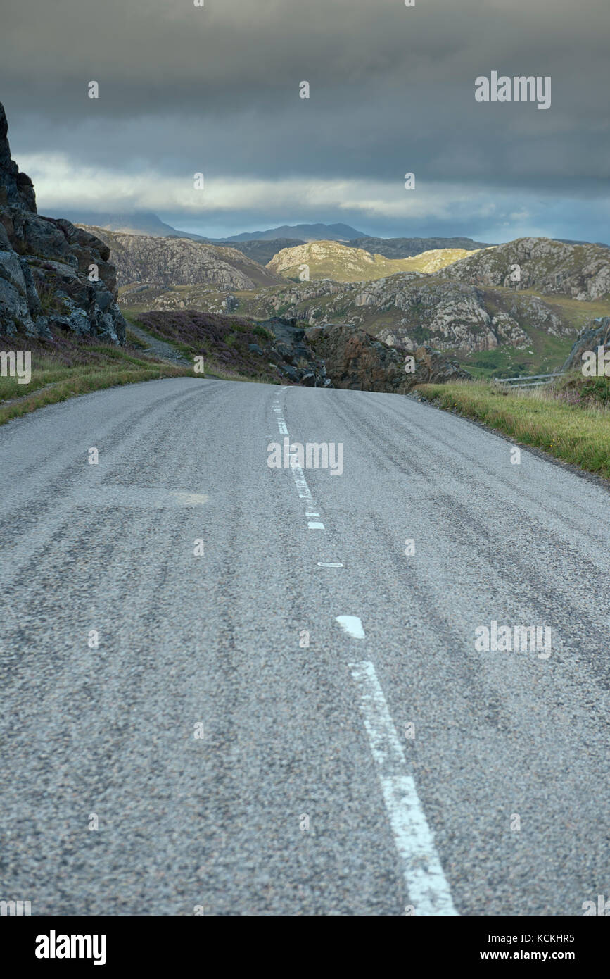 La sezione della costa Nord 500 percorso panoramico in Wester Ross, Scotland, Regno Unito Foto Stock