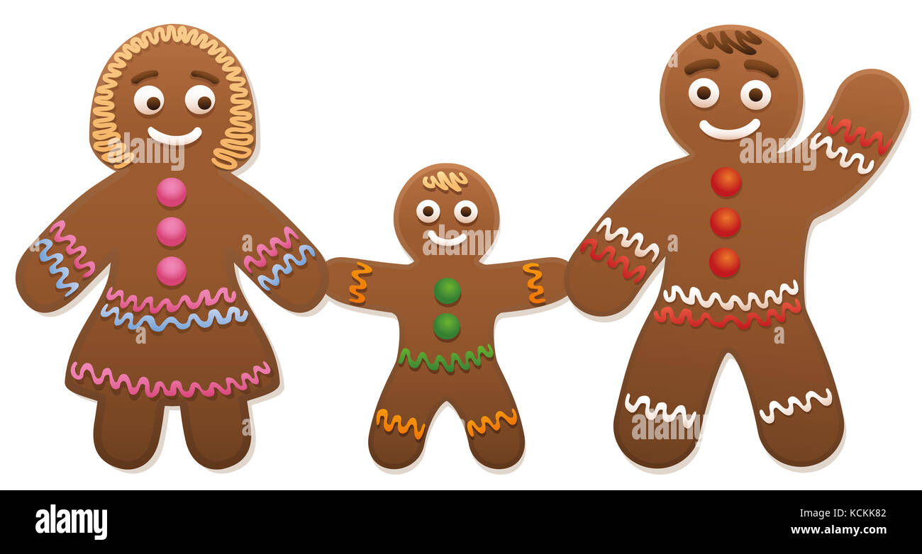 Gingerbread amore coppia con cuore - molto carino e dolce biscotti di Natale. Foto Stock