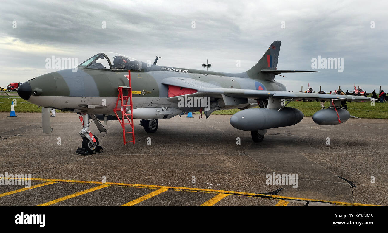 Hawker Hunter Mk58 su displayy statico a terra. Foto Stock