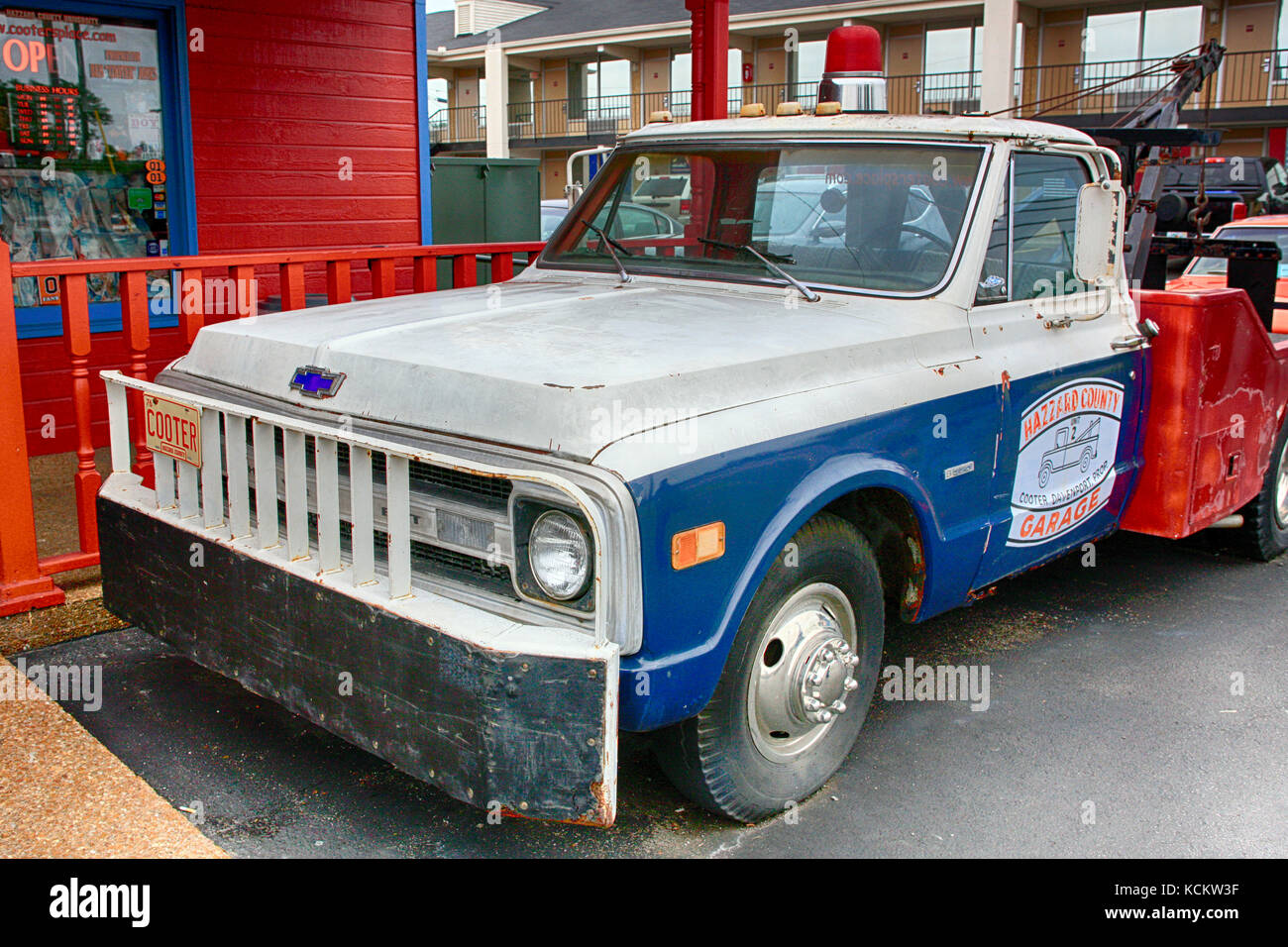 Cooter's 1976 Chevy carroattrezzi della contea di pericolo in nashville tn, Stati Uniti d'America Foto Stock