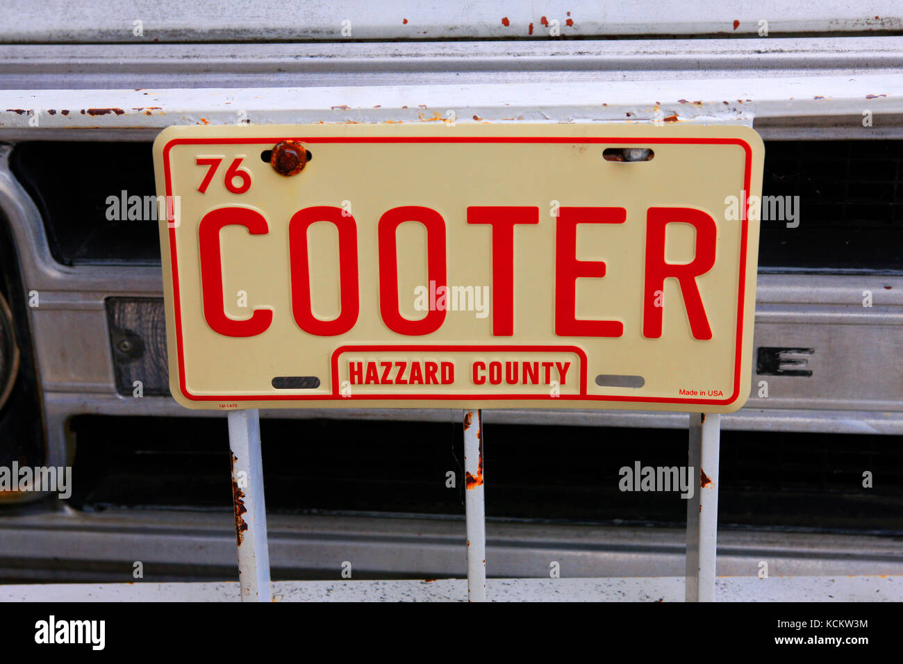 1976 cooter della contea di pericolo licnese piastra in nashville tn, Stati Uniti d'America Foto Stock