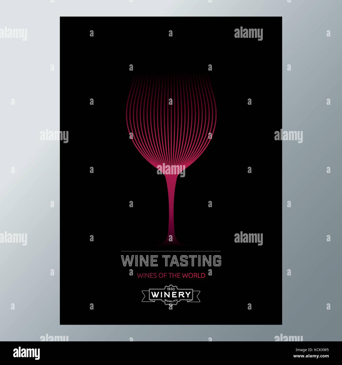 Modello di progettazione con i moderni illustrazione del bicchiere di vino Illustrazione Vettoriale