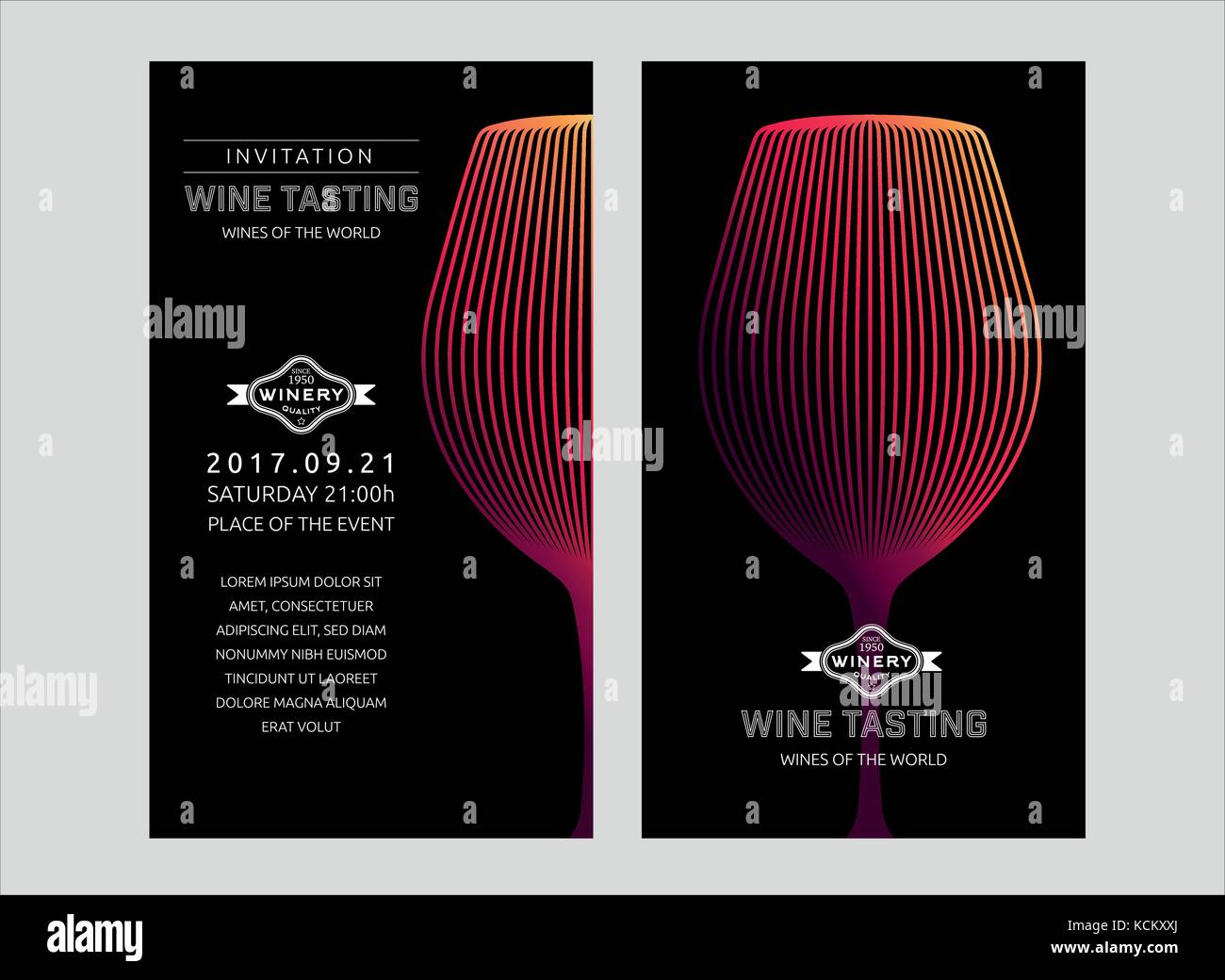 Modello di progettazione con i moderni illustrazione del bicchiere di vino Illustrazione Vettoriale