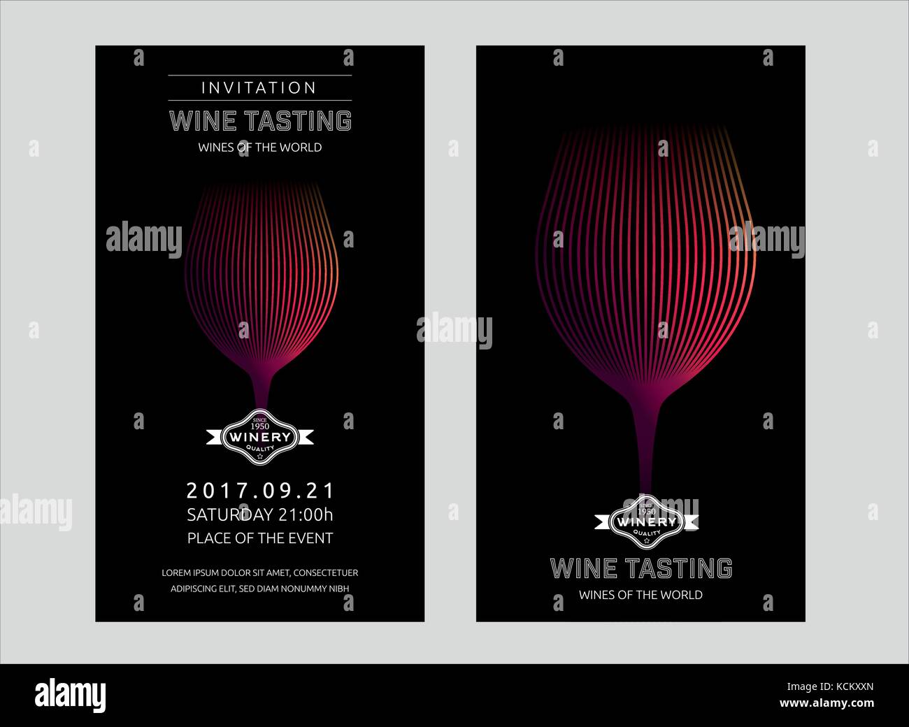 Modello di progettazione con i moderni illustrazione del bicchiere di vino Illustrazione Vettoriale