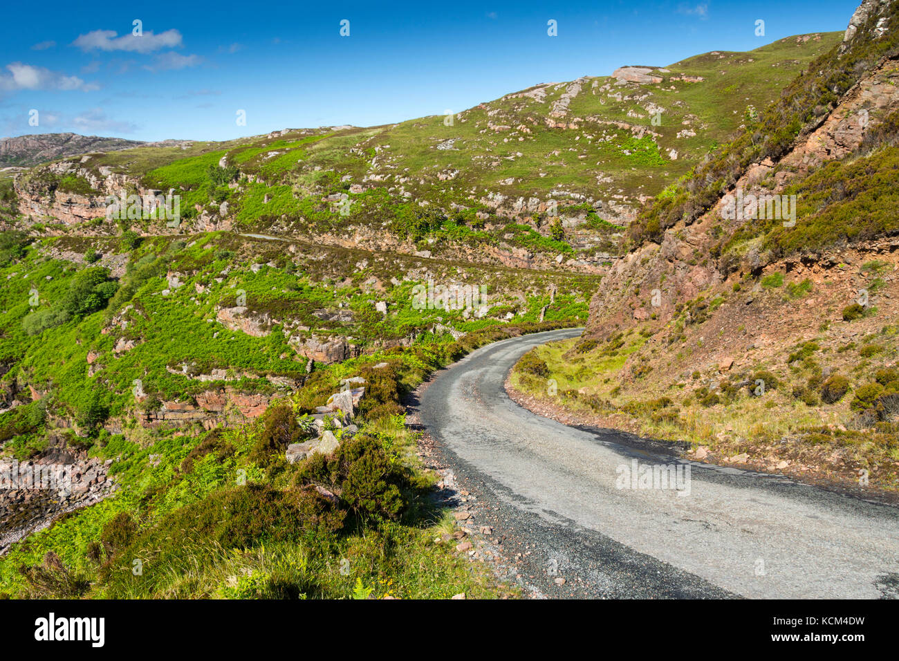 Una sezione di Calum's Road, vicino Arnish, Isola di Raasay, Scozia, Regno Unito Foto Stock