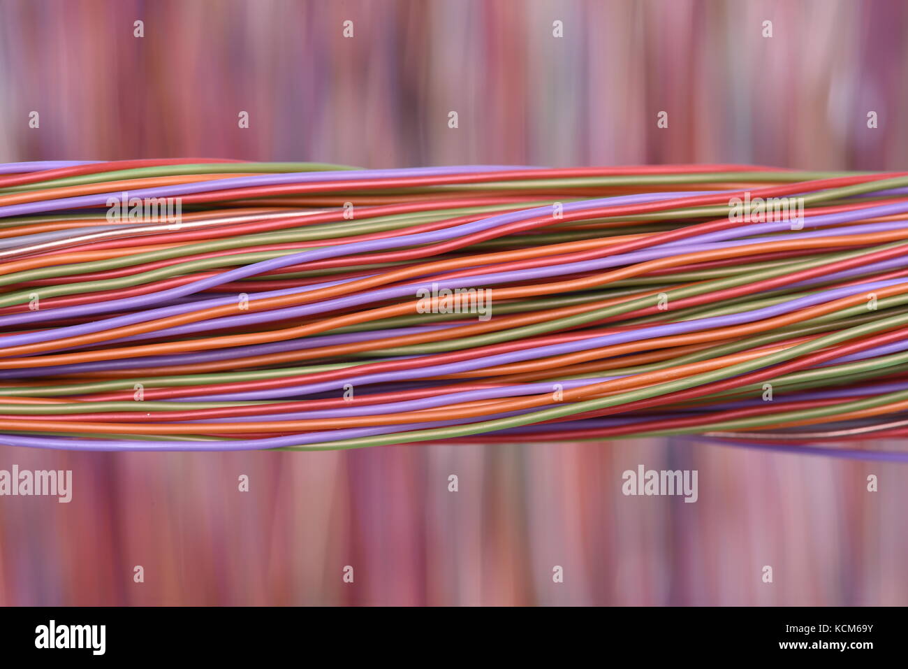 Vista dettagliata del cavo nel computer dei sistemi di rete Foto Stock