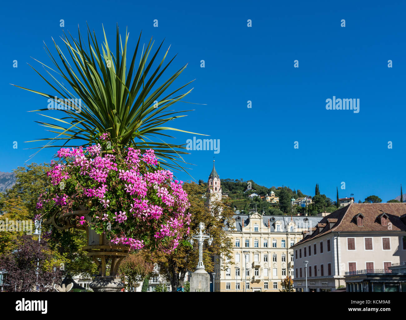 Chiesa parrocchiale San Nicola di Merano in Alto Adige dal 14th secolo - Merano (Merano) in Alto Adige, Italia settentrionale Foto Stock