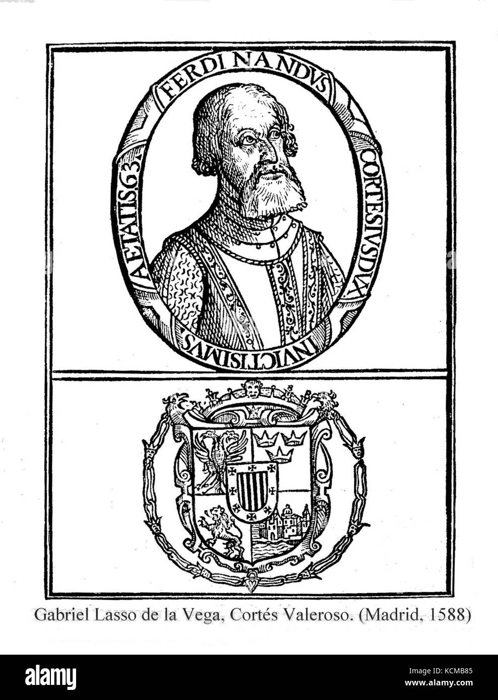 Hernando Cortes crest da Carlo V Foto Stock