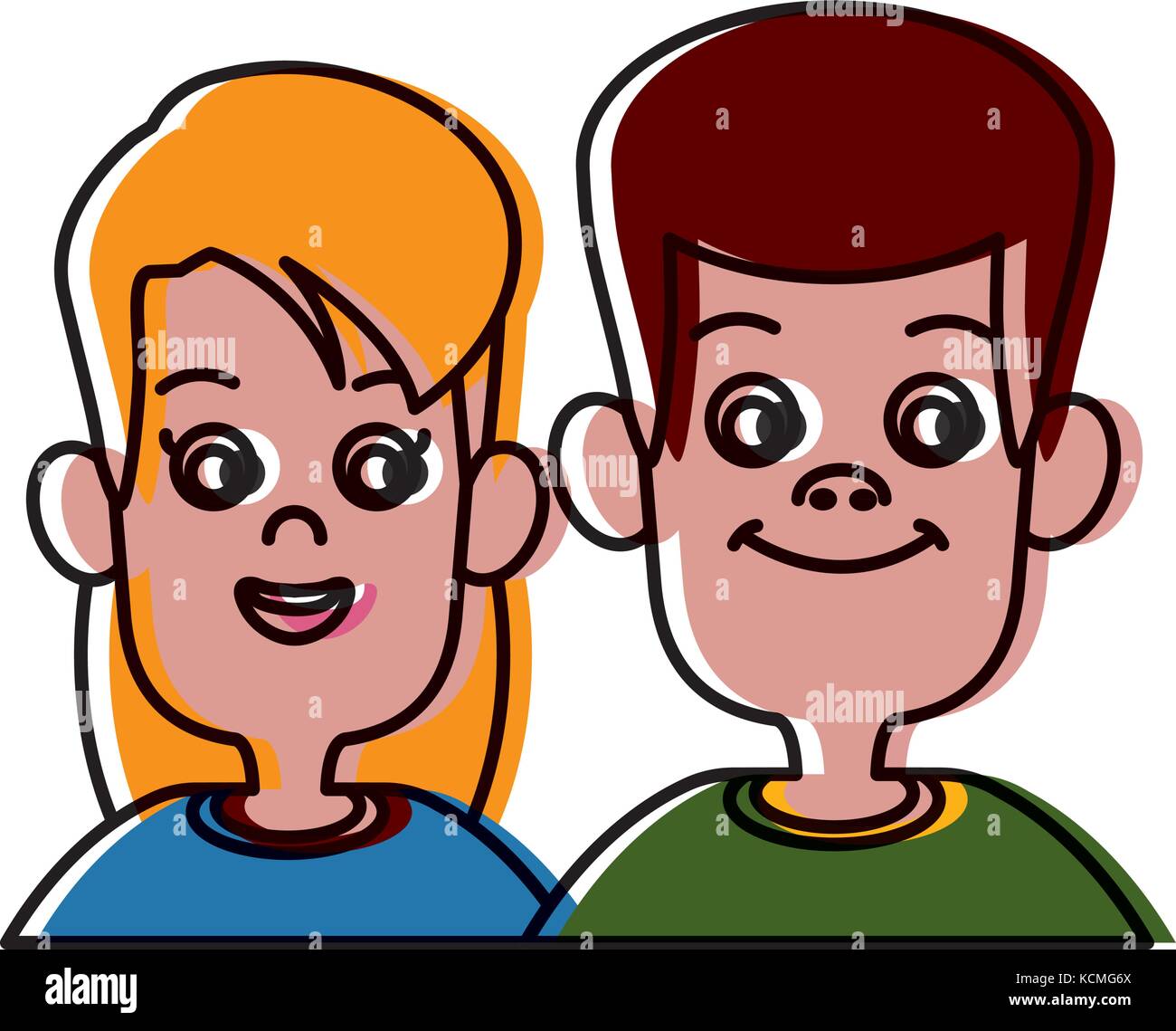 Kids amici cartoon Illustrazione Vettoriale