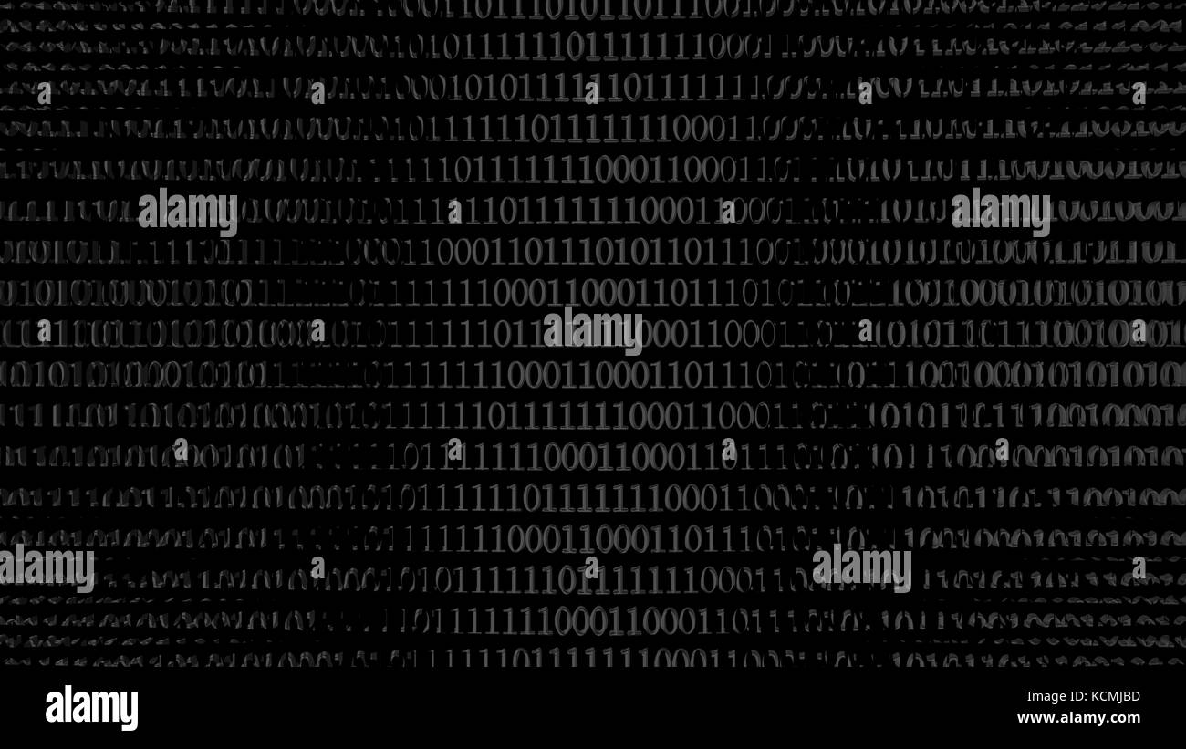 3D rendering di impressione molto di numero digitale 0 1 Foto Stock