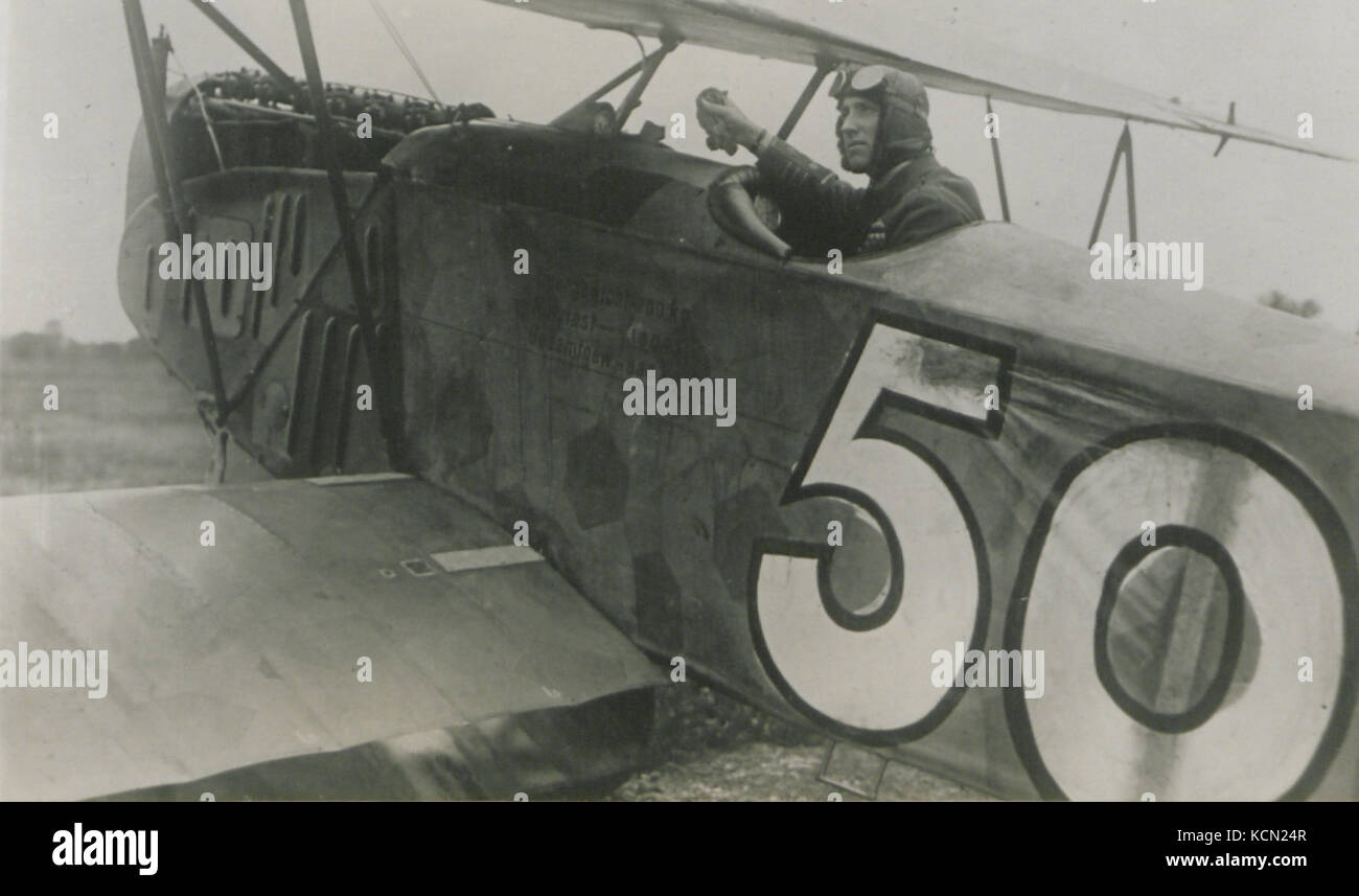 Col Barker, VC, in uno degli acquisiti di aerei tedeschi contro il quale combatté la sua ultima battaglia aria (HS85 10 36752) Foto Stock
