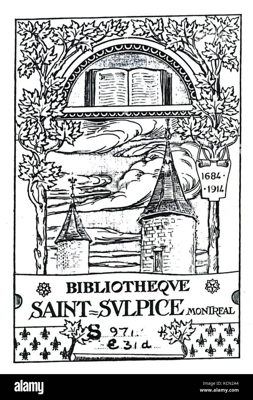 Ex Libris Bibliotheque Saint Sulpice Foto Stock
