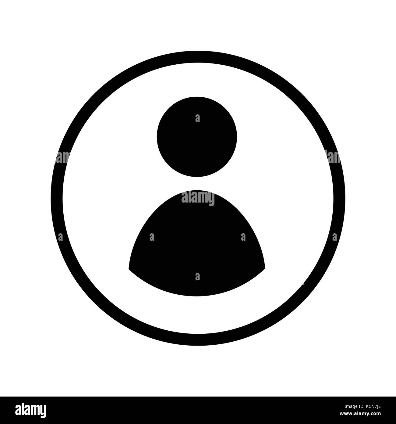 Vettore di icona utente in linea Circle, simbolo iconico all'interno di un cerchio, su sfondo bianco. vettore design iconico. Illustrazione Vettoriale