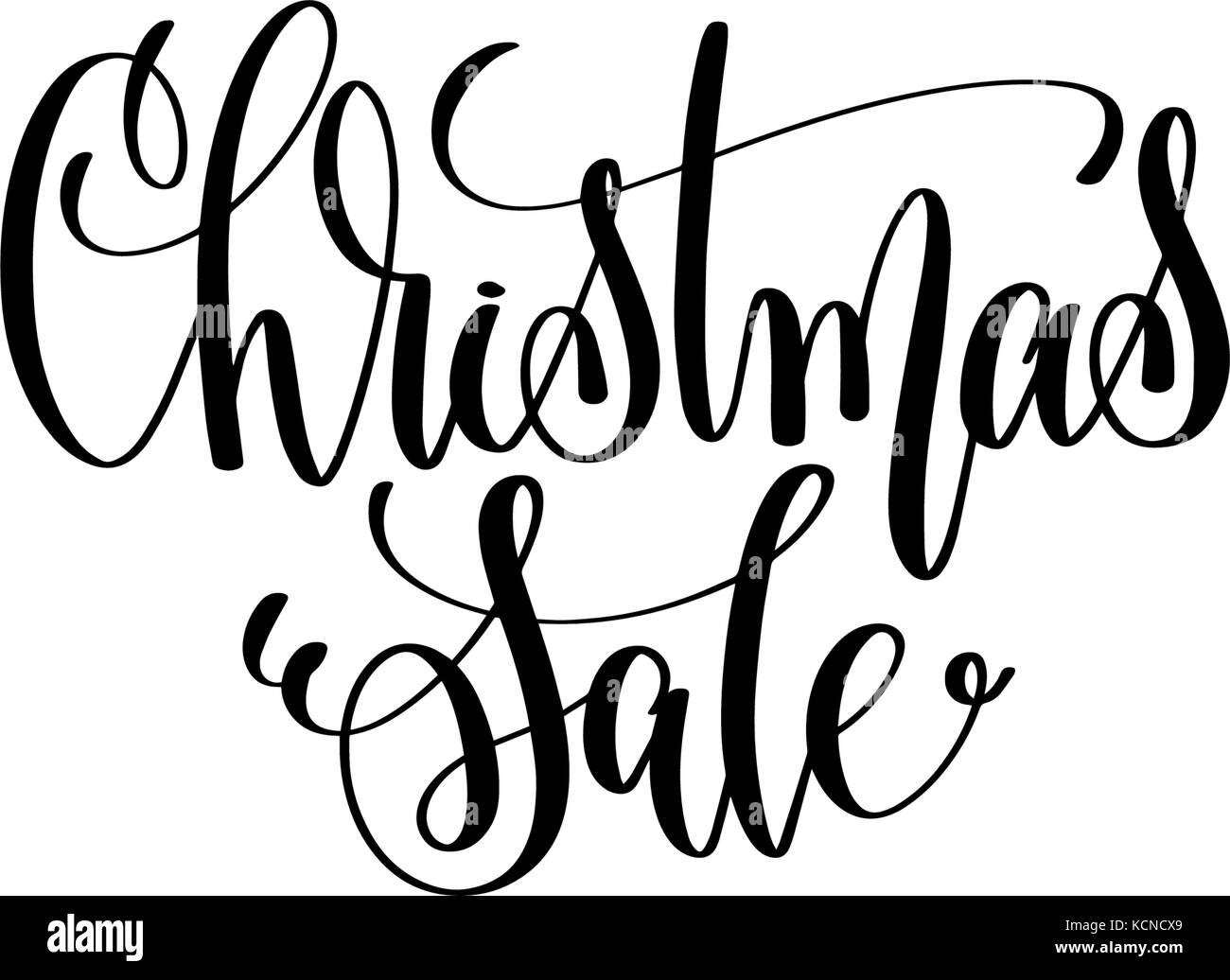 Vendita di Natale scritta a mano iscrizione Illustrazione Vettoriale