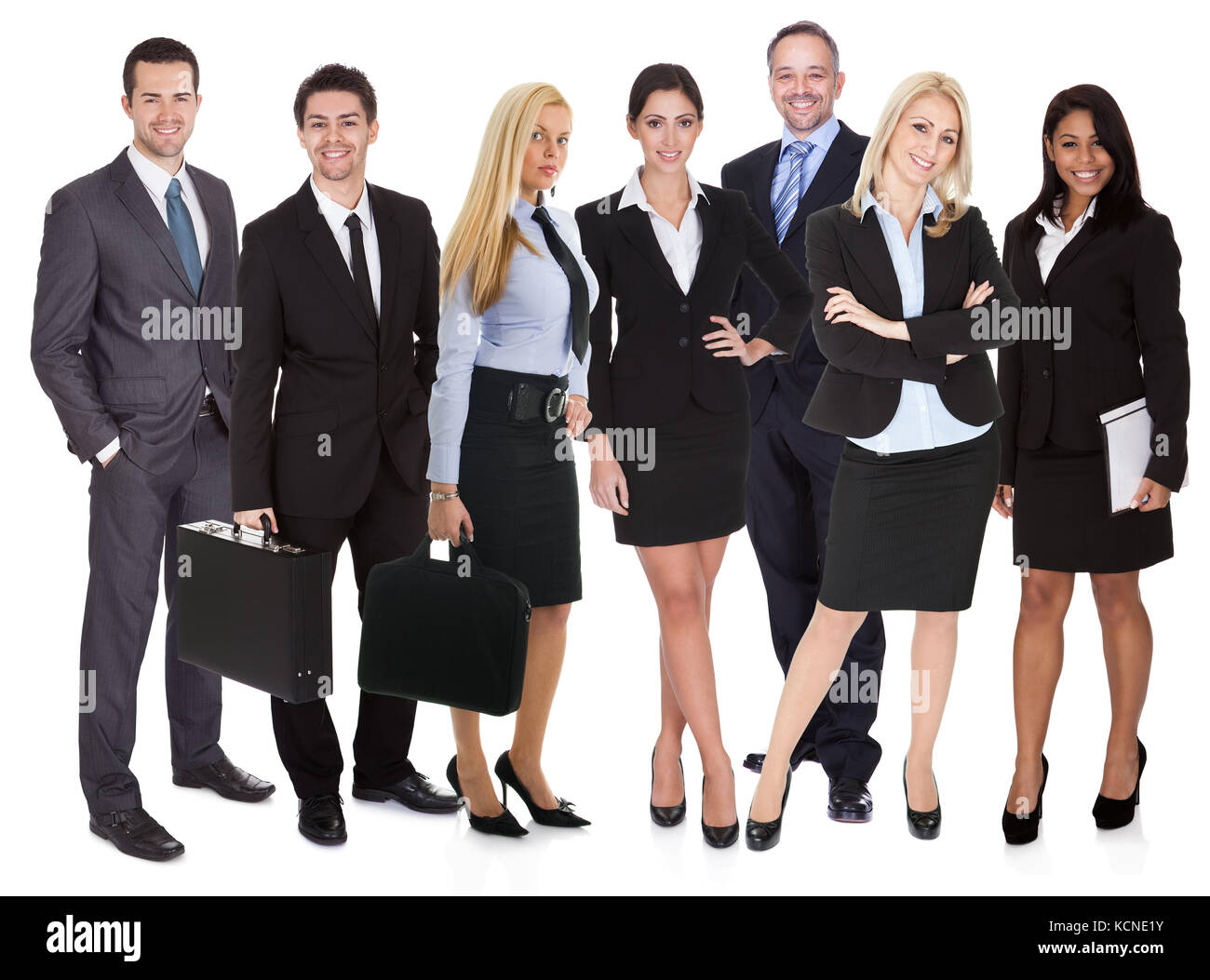 Un gruppo di persone di affari. Isolato su bianco Foto Stock