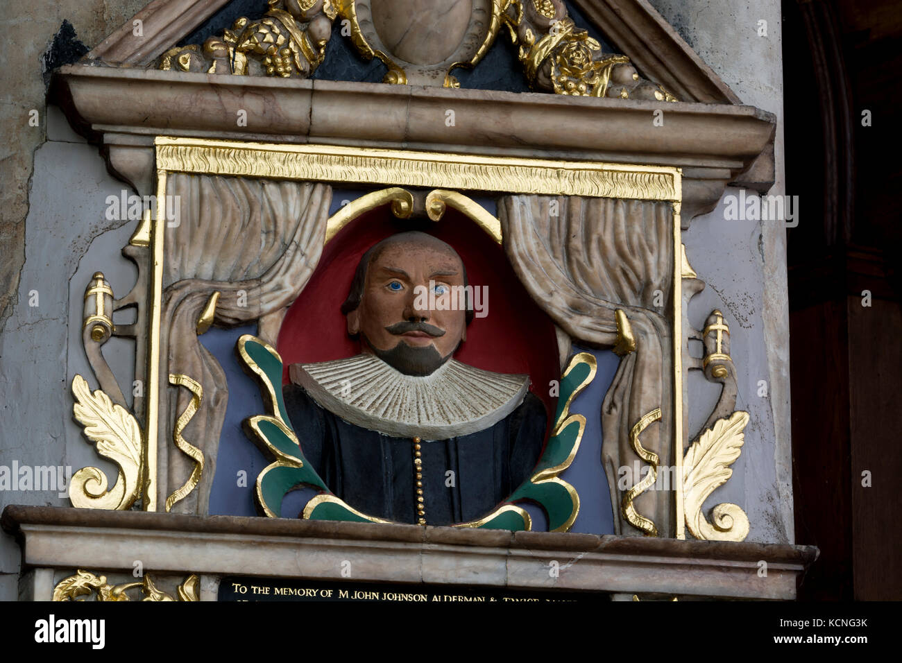 John Johnson memorial, Santa Maria Maddalena la Chiesa, Newark, Nottinghamshire, England, Regno Unito Foto Stock