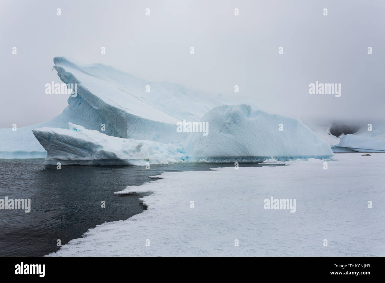 Messa a terra iceberg creare bellissimi disegni come essi si disintegrano lentamente in acque fredde che circonda pleneau island, penisola antartica Foto Stock