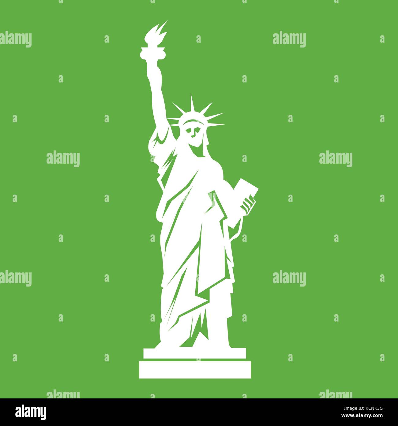 Statua della Libertà Icon green Illustrazione Vettoriale