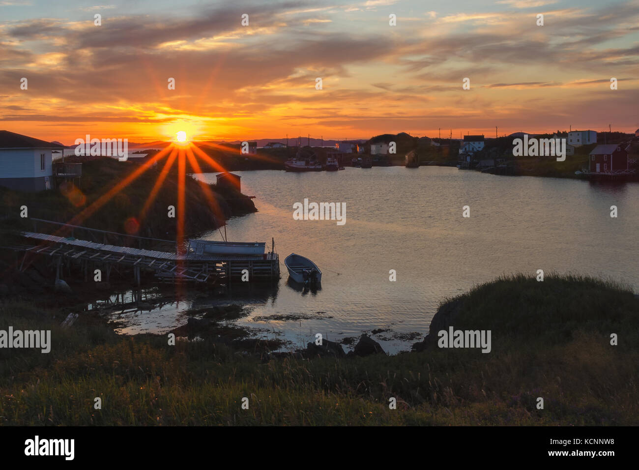 Alba sulle fasi di pesca su changeIslands,cambiare isole, Terranova e Labrador Foto Stock
