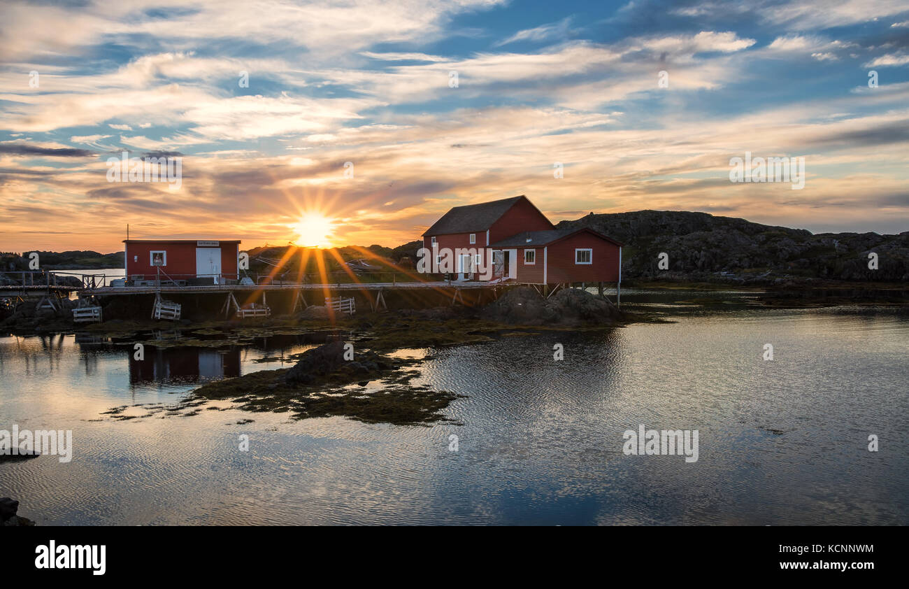 Alba sulle fasi di pesca su changeIslands, modificare le isole, Terranova e Labrador Foto Stock