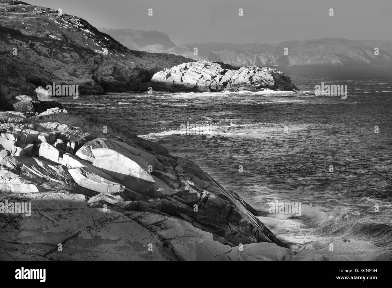 Tramonto sulla costa sud-ovest, Rose Blanch faro storico sito, Terranova e Labrador Foto Stock