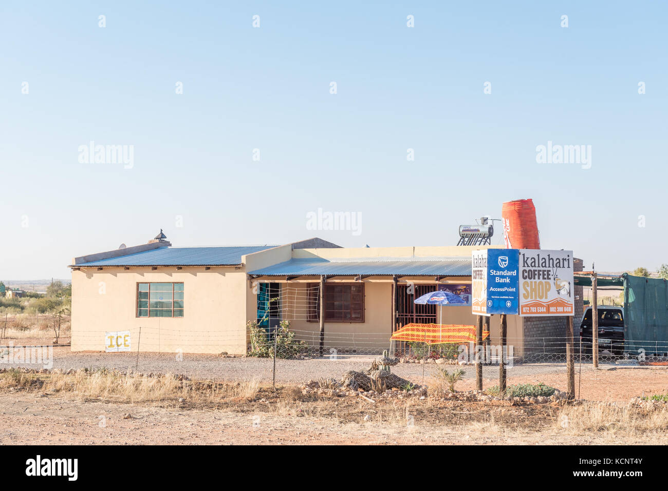 Klein mier, Sud Africa - 6 luglio 2017: un coffee shop in klein mier (piccola formica), un villaggio nel nord della provincia del capo del sud africa Foto Stock