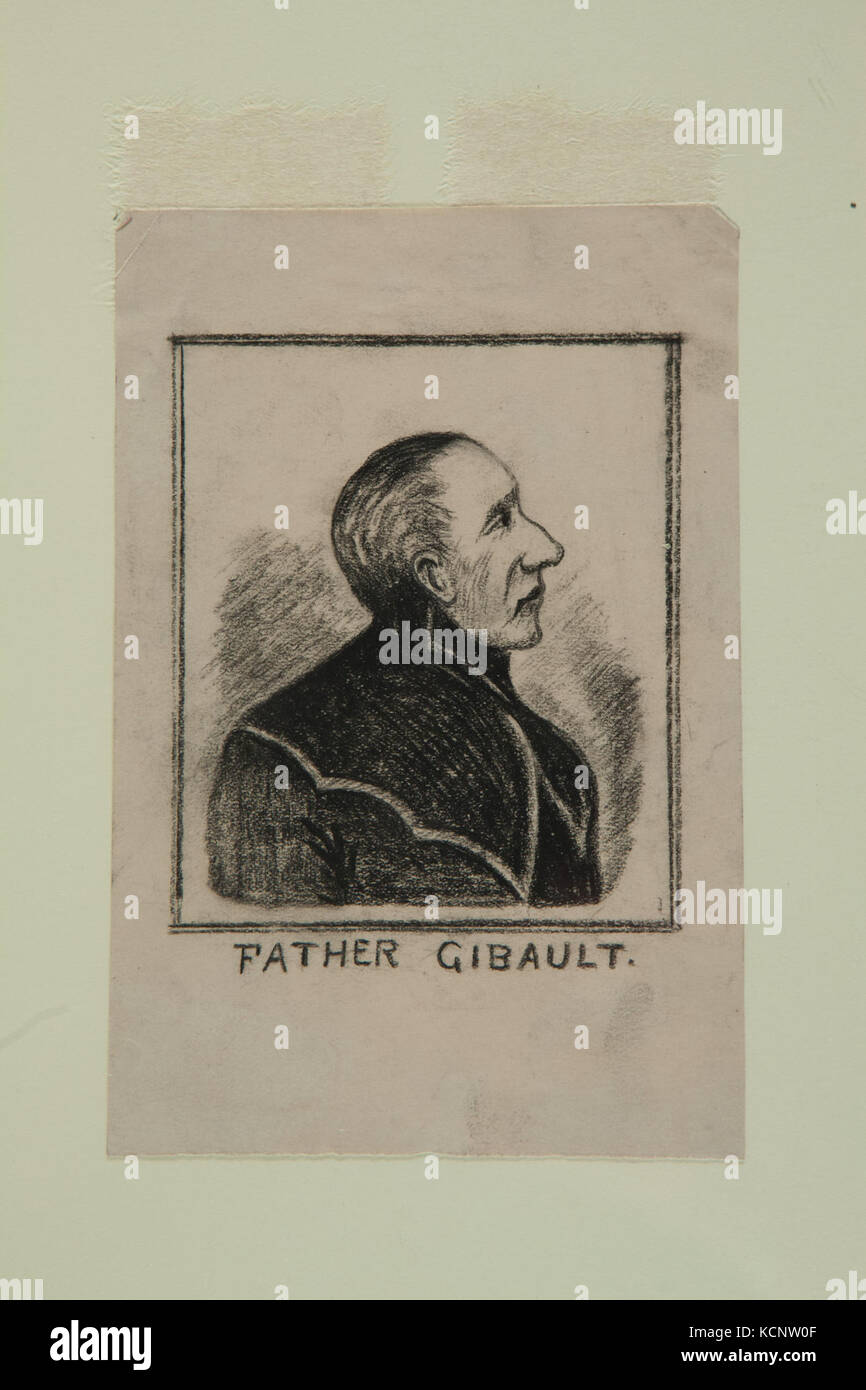 Disegno a carboncino del Padre Pierre Gibault Foto Stock