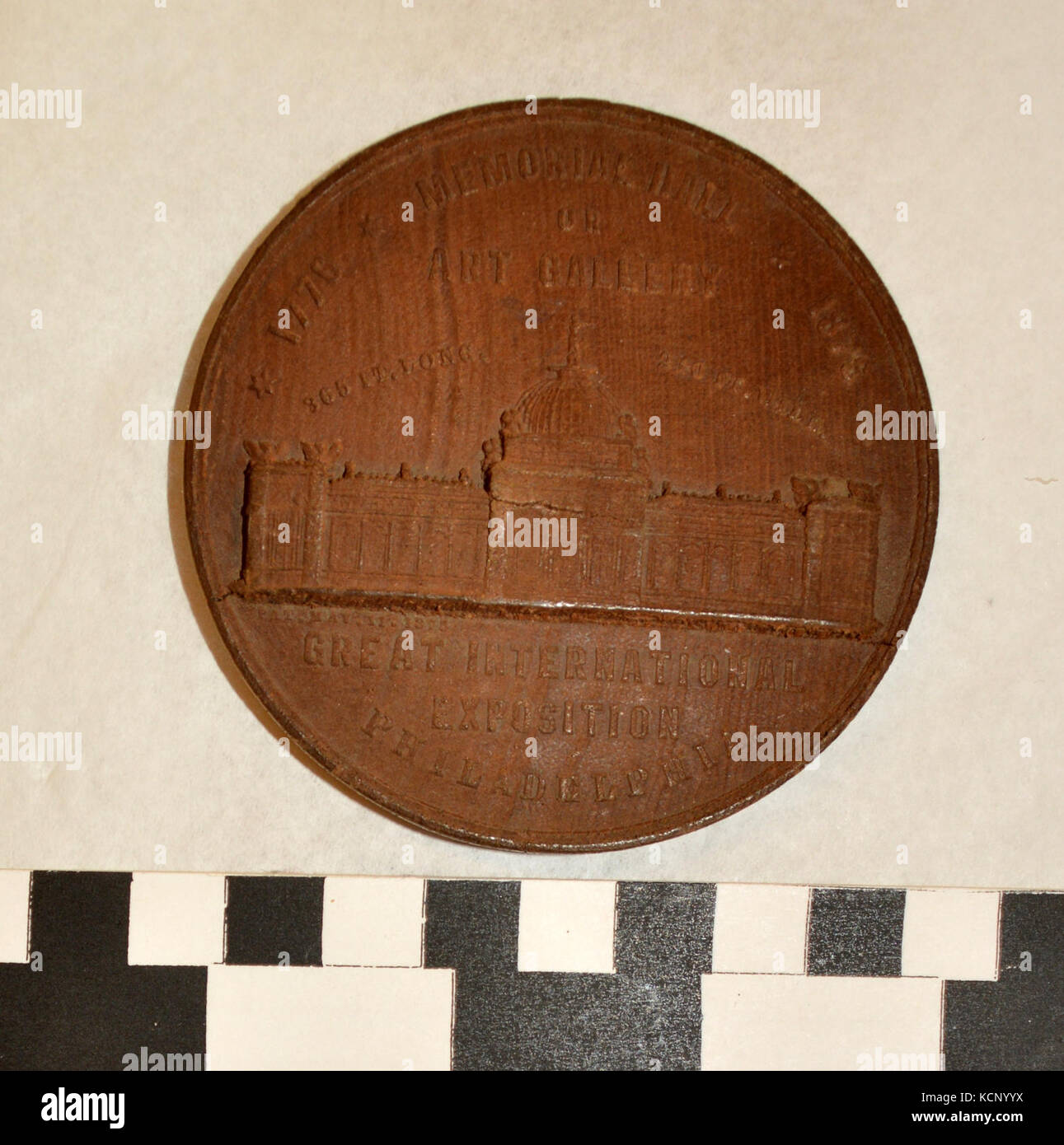 Medaglia commemorativa del Memorial Hall e Galleria d'arte Foto Stock