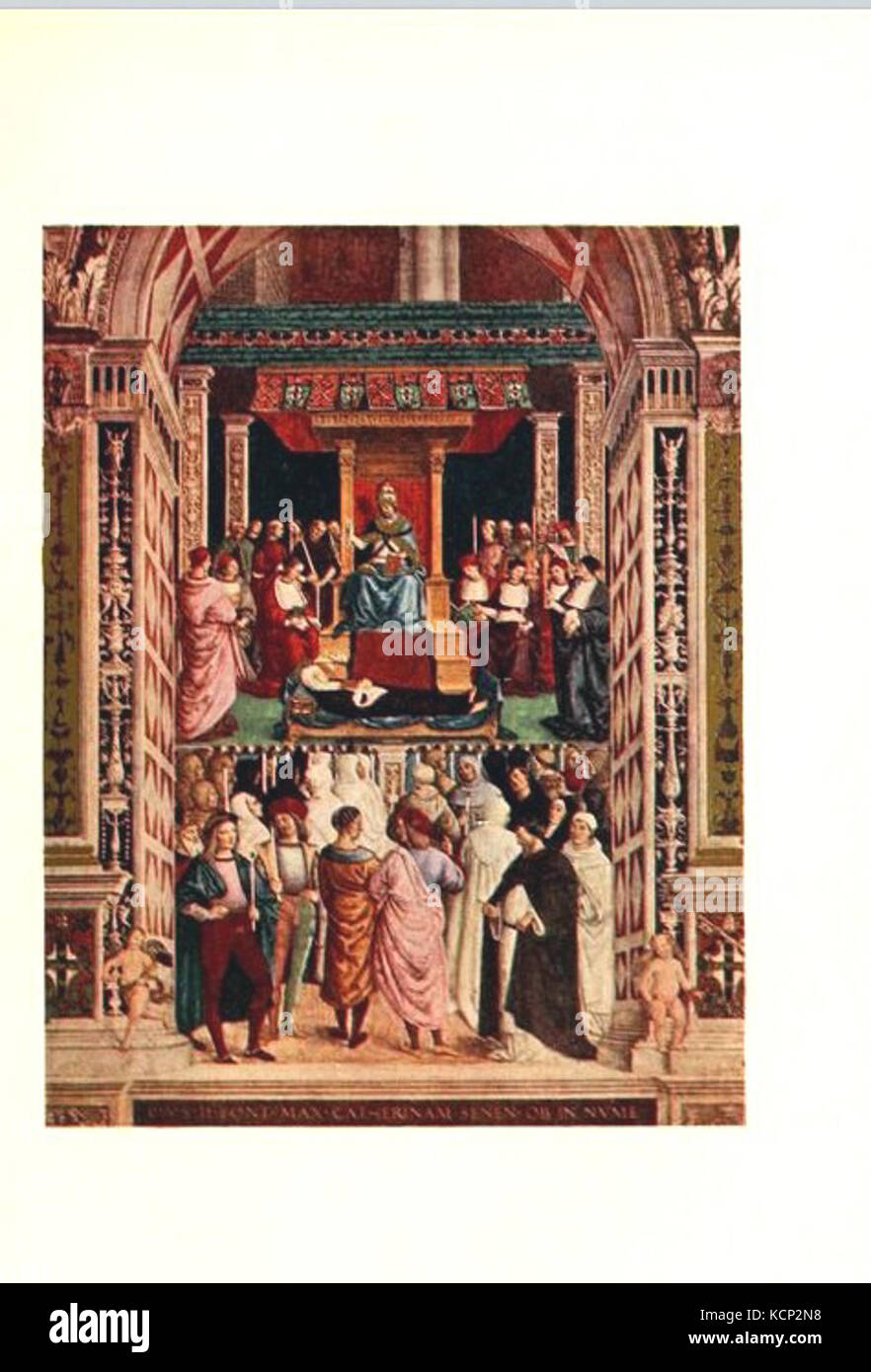 BATES BATCHELLER (1911) p276 Papa Pio II Piccolomini) canonizzare Benincata Caterina di Siena Foto Stock