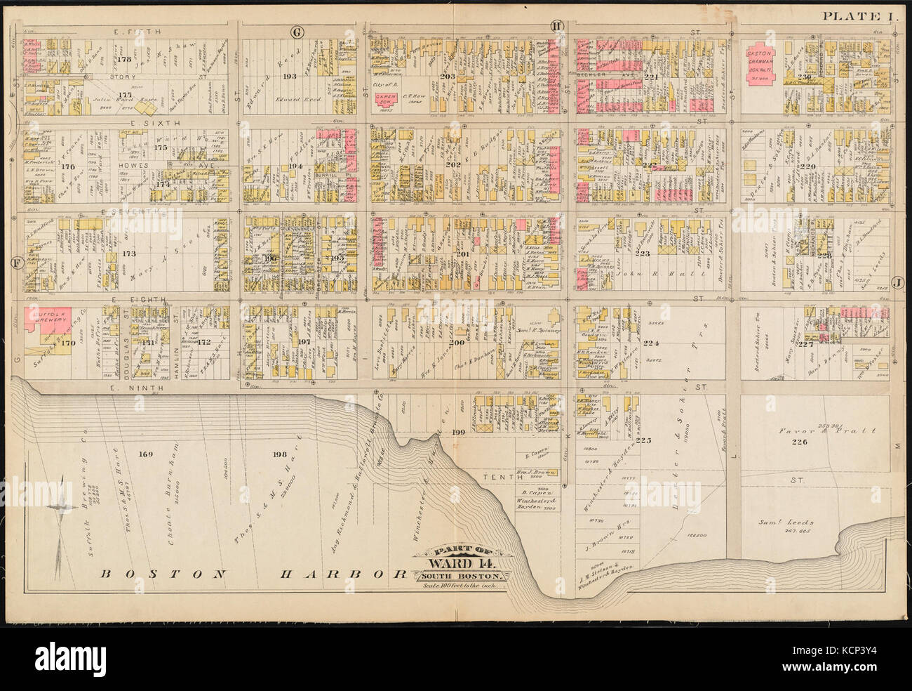 Atlante della città di Boston a sud e a est Boston la piastra I (19671520880) Foto Stock