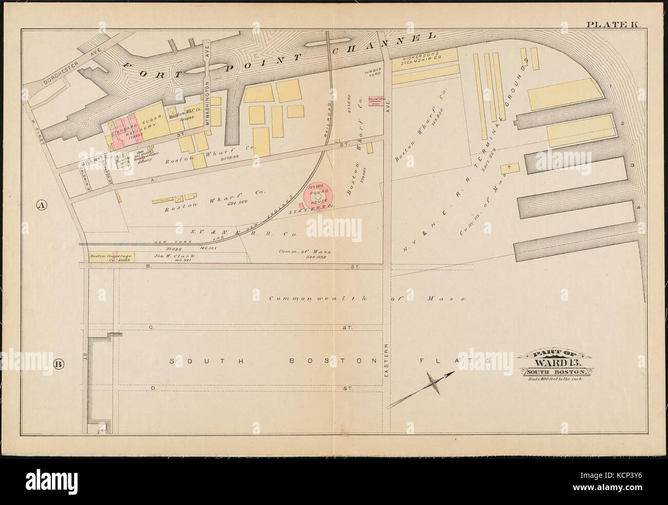 Atlante della città di Boston a sud e a est Boston piastra K (19671504858) Foto Stock