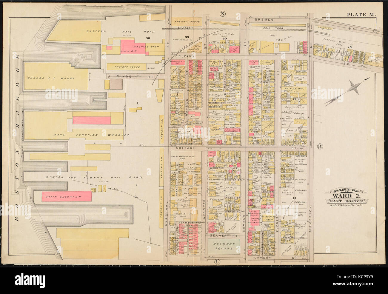 Atlante della città di Boston a sud e a est Boston piastra M (19672949119) Foto Stock