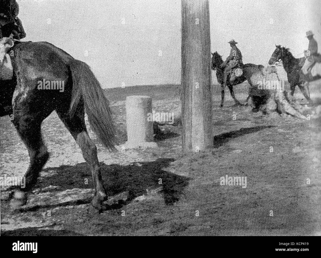 Pilastri di confine sul Sinai frontiera della Palestina durante la Prima Guerra Mondiale Foto Stock