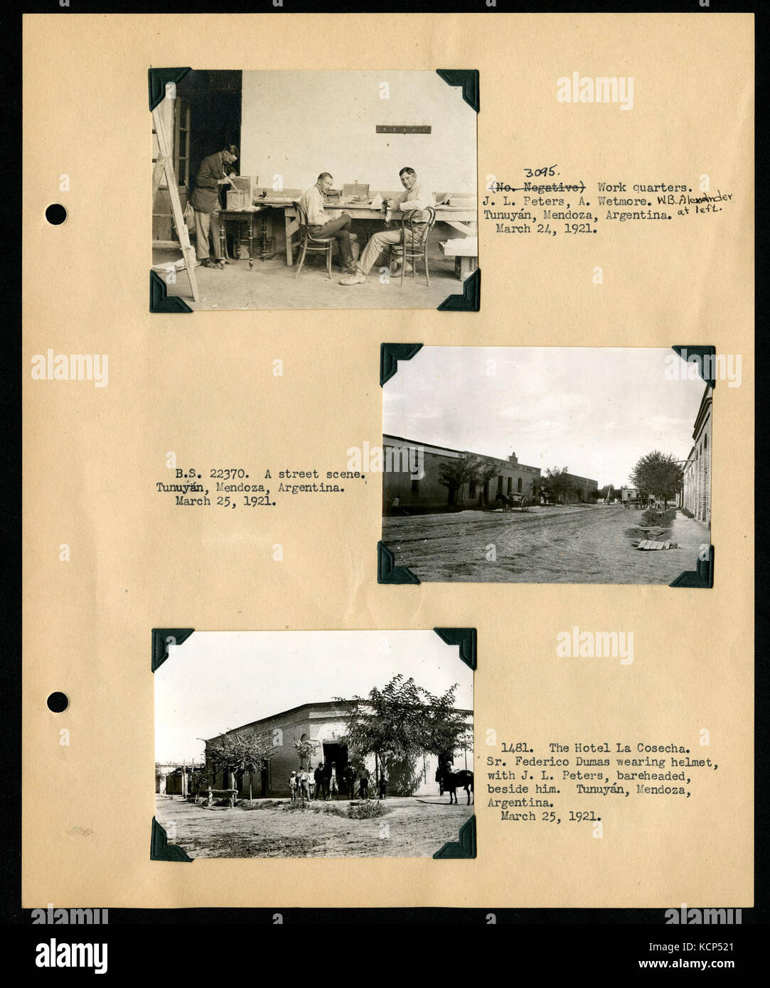 Album 1 Uruguay, Argentina, Cile e Perù, 1920 1921 comprende fotografie di Wetmore, James Lee Peters e Wilfrid B. Alexander (pagina 56) BHL46399825 Foto Stock