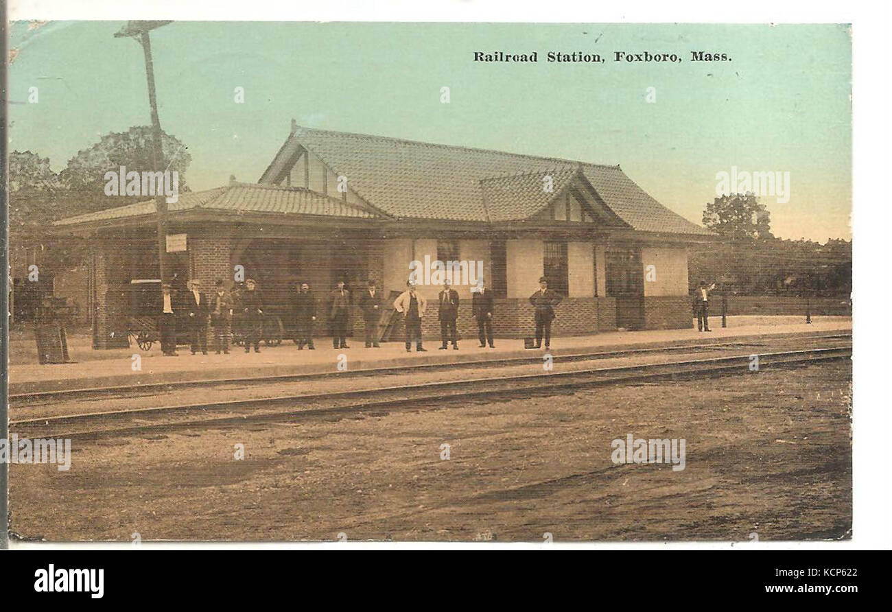 Foxboro station 1912 cartolina Foto Stock