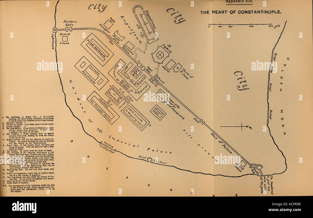 Mappa di Costantinopoli dal 1882 Foto Stock