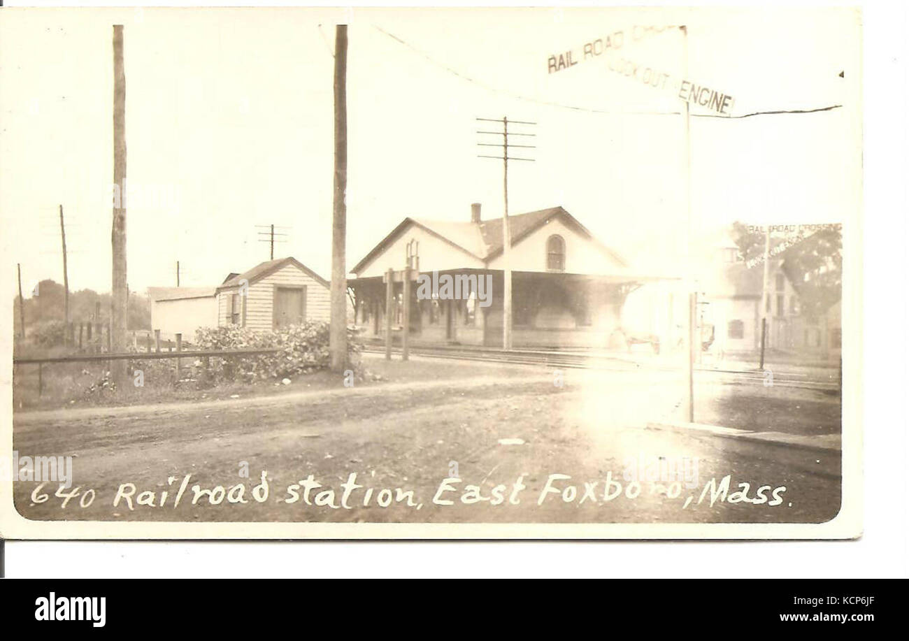 Oriente Foxboro cartolina di stazione Foto Stock