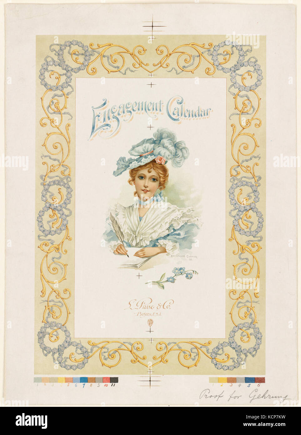 Calendario di impegno da Boston Public Library Foto Stock