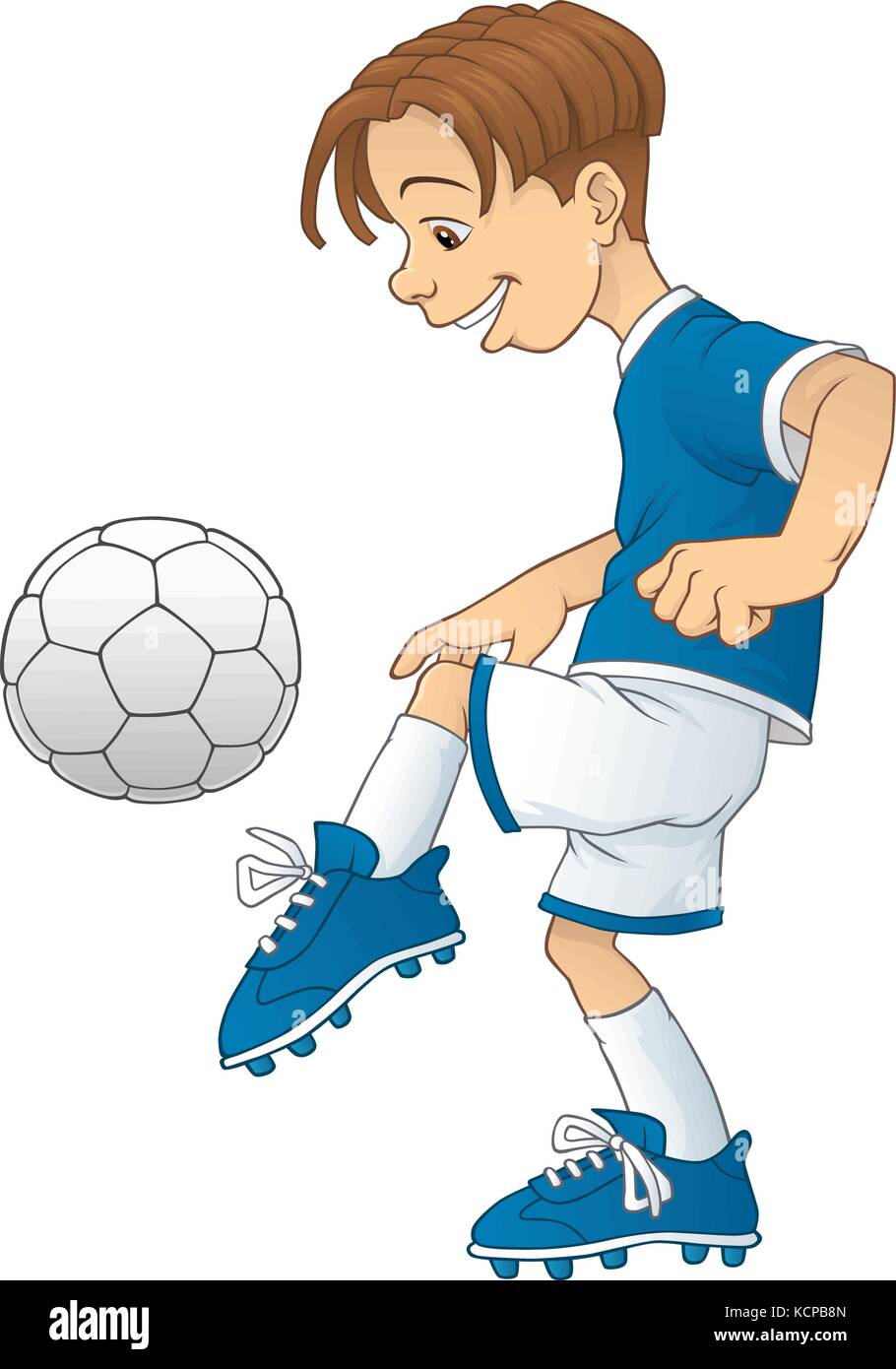 Illustrazione vettoriale di un ragazzo a giocare il gioco del calcio  (soccer Immagine e Vettoriale - Alamy